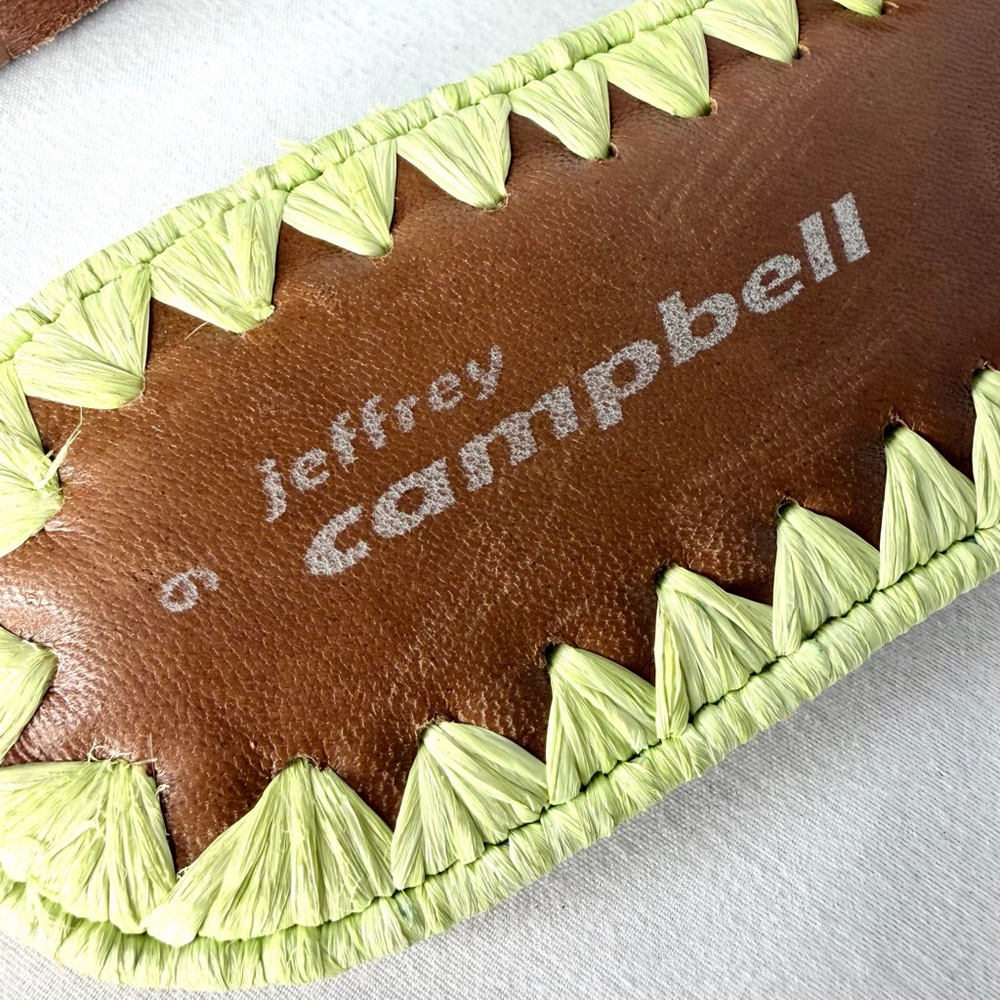 Jeffrey Campbell Lime Green Dane Woven Slides Size 9 - Picture 6 of 8